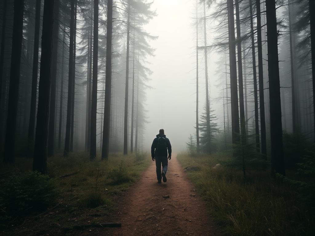 Forest trail representing Losing touch with what gave life